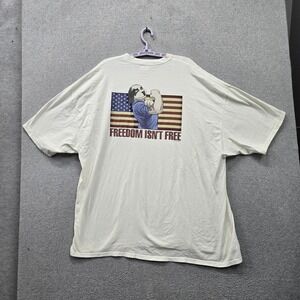 Big Dogs Men Shirt 4X White Graphic Dog American Flag Patriotic Logo